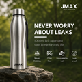 Jmax Stainless Steel Water Bottle | Single Wall Metal Bottle for Office School Gym Travel | BPA Free | Rust-Free, Leakproof & Lightweight | 1000 ml