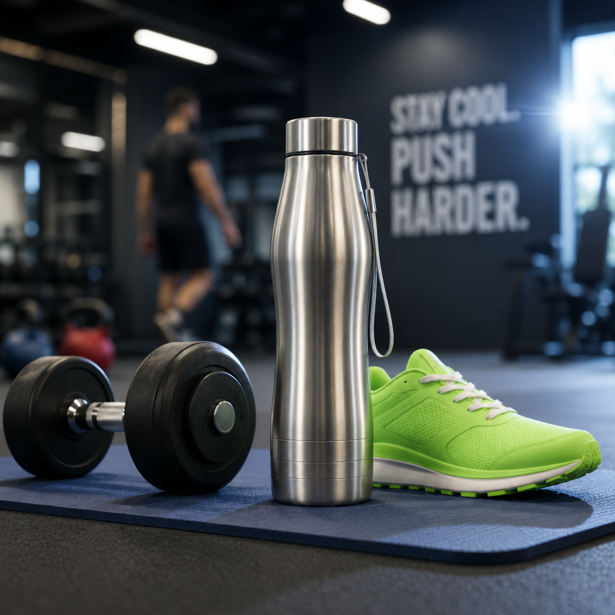 Jmax Stainless Steel Water Bottle | Single Wall Metal Bottle for Office School Gym Travel | BPA Free | Rust-Free, Leakproof & Lightweight | 1000 ml